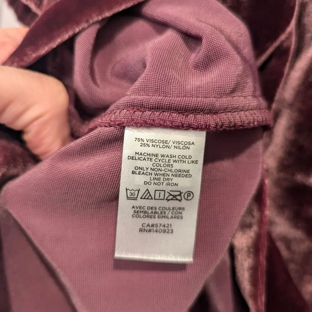 NWT purple brown soft burntout Velvet Puff Sleeve Top shirt size 10 square neck